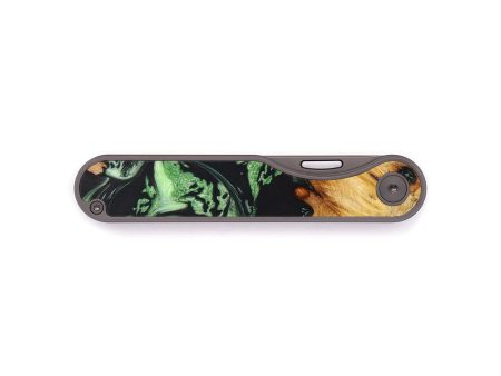 Minimalist Wood+Resin Pocket Knife - Isabella (Green, 640354) on Sale