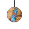 Circle Wood+Resin Wireless Charger - Mae (Teal & Gold, 637918) on Sale