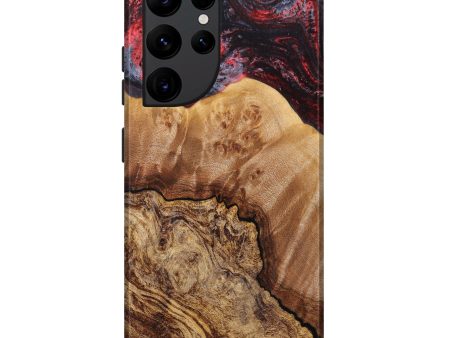 Galaxy S22 Ultra Wood+Resin Live Edge Phone Case - Howard (Red, 638736) Discount