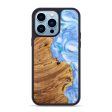 iPhone 14 Pro Max Wood+Resin Phone Case - Diamond (Blue, 639430) Fashion