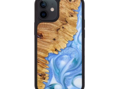 iPhone 12 mini Wood+Resin Phone Case - Leonel (Blue, 639445) Sale