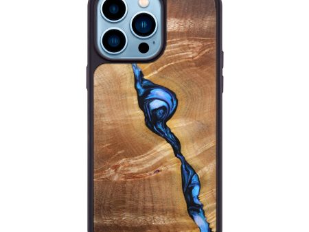 iPhone 14 Pro Max Wood+Resin Phone Case - Andre (Blue, 638848) Online