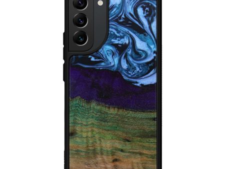 Galaxy S22 Plus Wood+Resin Phone Case - Orlando (Blue, 641390) Fashion