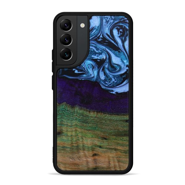 Galaxy S22 Plus Wood+Resin Phone Case - Orlando (Blue, 641390) Fashion