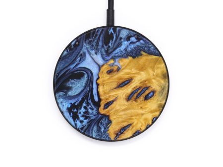 Circle Wood+Resin Wireless Charger - Justin (Blue, 640159) Online now