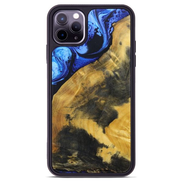 iPhone 11 Pro Max Wood+Resin Phone Case - Nathaniel (Blue, 637998) Online