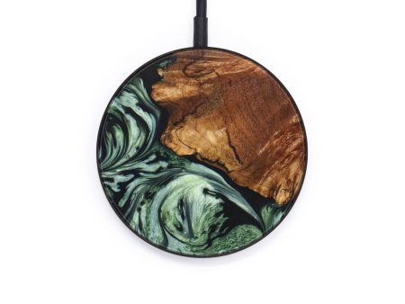 Circle Wood+Resin Wireless Charger - Ethel (Green, 640554) For Cheap