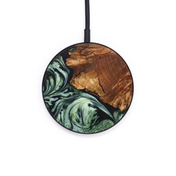 Circle Wood+Resin Wireless Charger - Ethel (Green, 640554) For Cheap