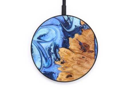 Circle Wood+Resin Wireless Charger - Evie (Blue, 640169) Online Hot Sale