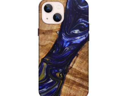 iPhone 13 mini Wood+Resin Live Edge Phone Case - Hope (Blue, 638538) Sale