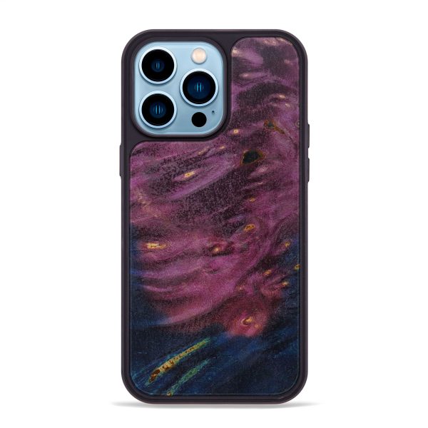 iPhone 14 Pro Max Wood+Resin Phone Case - Ashlyn (Galaxy, 637809) For Sale