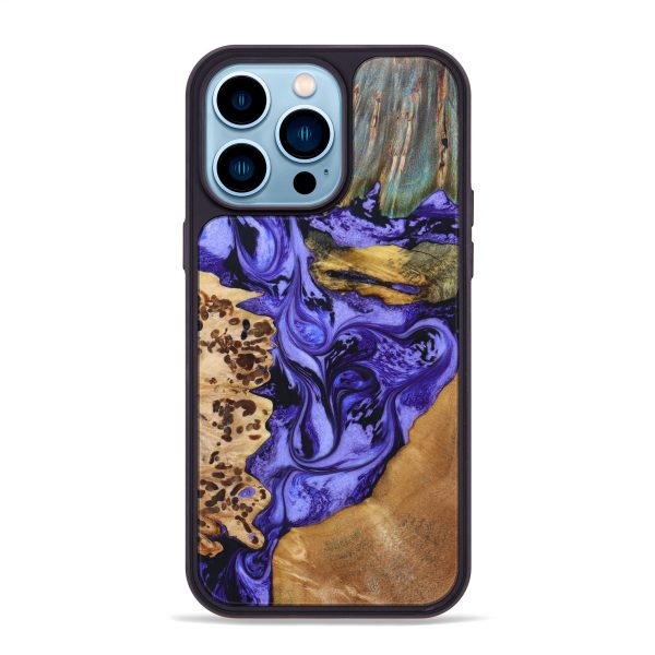 iPhone 14 Pro Max Wood+Resin Phone Case - Giovanni (Mosaic, 638064) For Sale