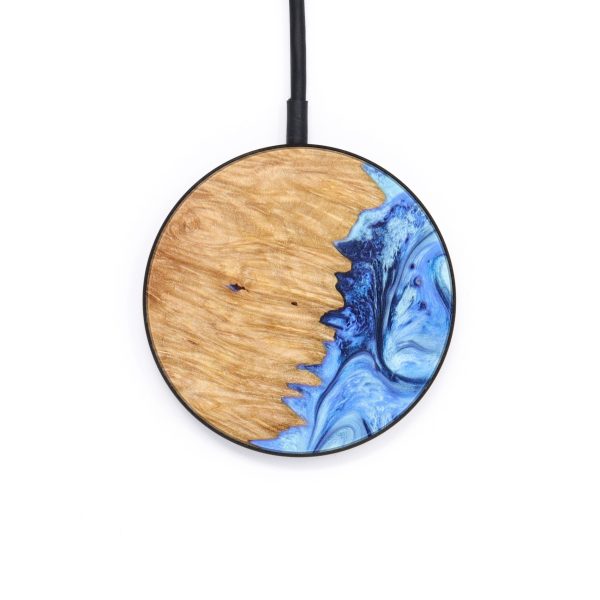 Circle Wood+Resin Wireless Charger - Tyler (Blue, 640679) Online