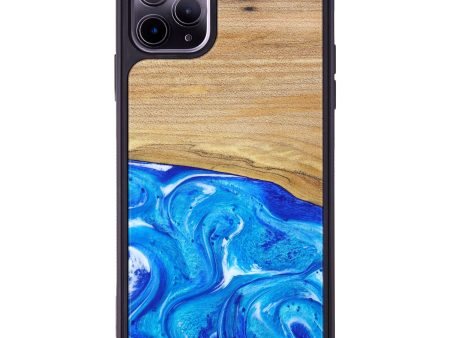 iPhone 11 Pro Max Wood+Resin Phone Case - Kellan (Blue, 638054) Supply