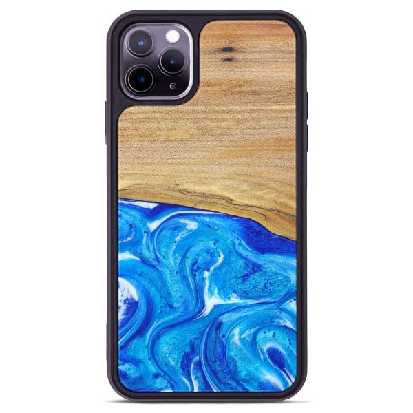 iPhone 11 Pro Max Wood+Resin Phone Case - Kellan (Blue, 638054) Supply