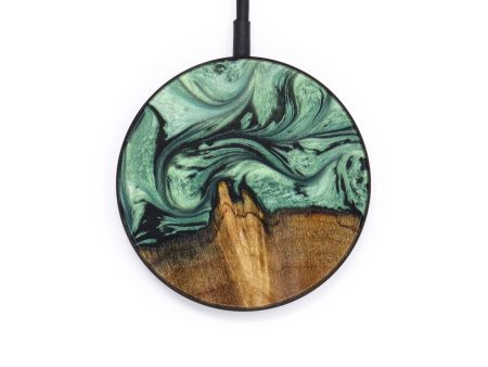 Circle Wood+Resin Wireless Charger - Carson (Green, 637891) Hot on Sale