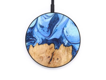 Circle Wood+Resin Wireless Charger - Constance (Blue, 640167) Hot on Sale