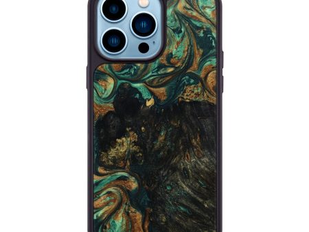 iPhone 14 Pro Max Wood+Resin Phone Case - Alex (Green, 643310) Online now