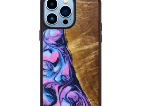 iPhone 14 Pro Max Wood+Resin Phone Case - Arturo (Purple, 639531) For Sale