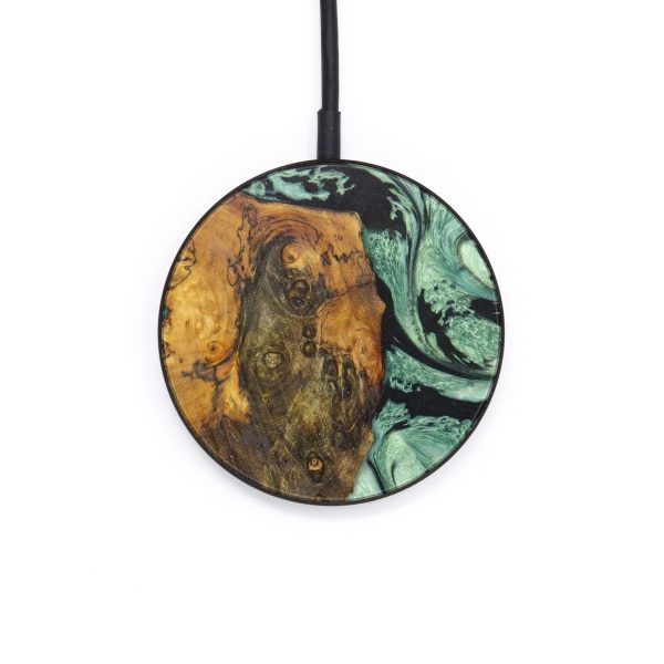 Circle Wood+Resin Wireless Charger - Ralph (Green, 637898) For Cheap