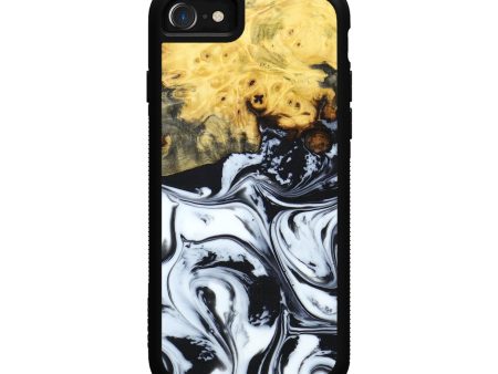 iPhone SE Wood+Resin Phone Case - Corbin (Black & White, 638321) Discount