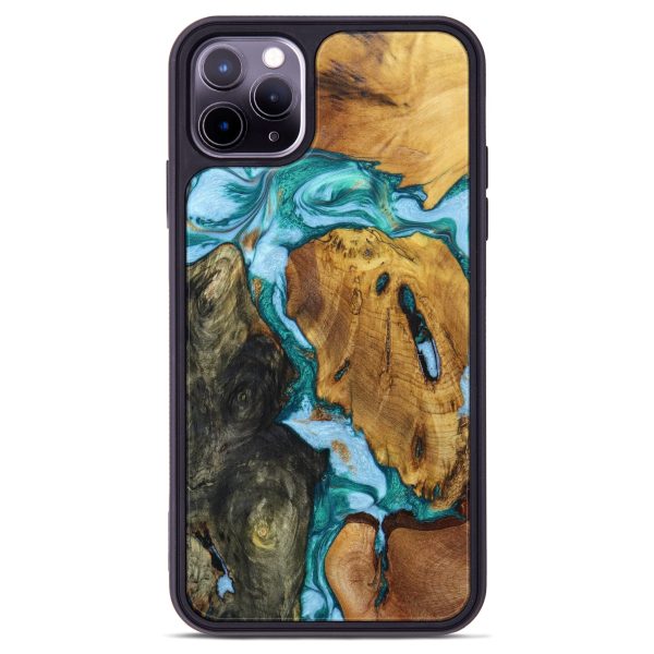 iPhone 11 Pro Max Wood+Resin Phone Case - Weston (Mosaic, 639783) For Sale