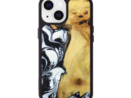 iPhone 13 Wood+Resin Phone Case - Garrett (Black & White, 639376) Cheap