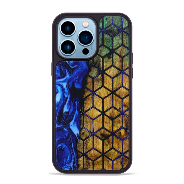 iPhone 14 Pro Max Wood+Resin Phone Case - Zoe (Pattern, 640755) For Cheap