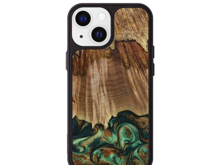 iPhone 13 mini Burl Wood Phone Case - Nancy (Green, 643253) Discount