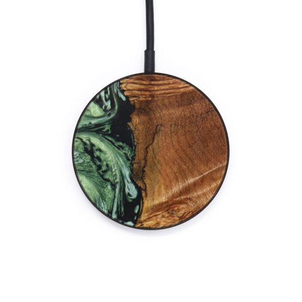 Circle Wood+Resin Wireless Charger - Lydia (Green, 640556) Sale