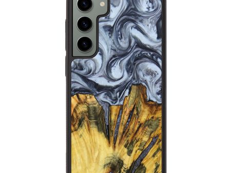 Galaxy S23 Plus Wood+Resin Phone Case - Harmony (Black & White, 638947) Sale