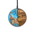 Circle Wood+Resin Wireless Charger - Ellie (Teal & Gold, 637542) For Sale