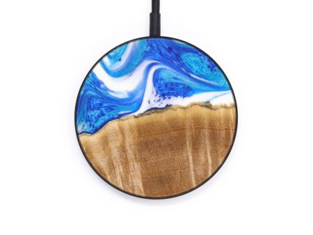 Circle Wood+Resin Wireless Charger - Noelle (Blue, 640692) Sale