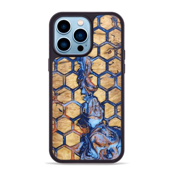 iPhone 14 Pro Max Wood+Resin Phone Case - Sallie (Pattern, 639759) Fashion