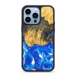 iPhone 14 Pro Max Wood+Resin Phone Case - Bria (Blue, 638175) Fashion