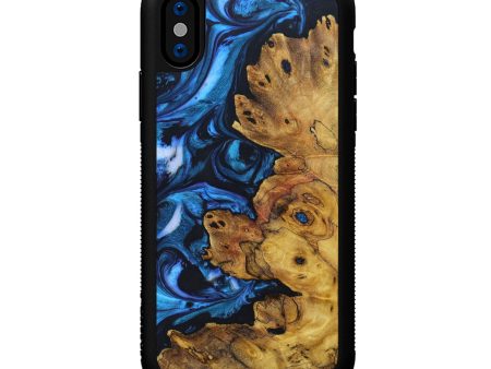 iPhone Xs Wood+Resin Phone Case - Amara (Blue, 639505) For Cheap