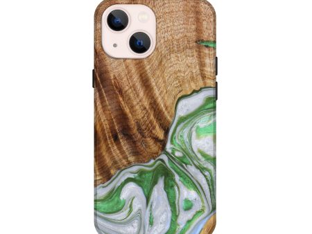 iPhone 13 mini Wood+Resin Live Edge Phone Case - Mckenna (Green, 637520) Online