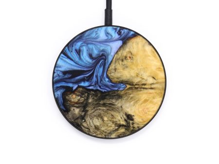 Circle Wood+Resin Wireless Charger - Frederick (Blue, 640696) For Discount