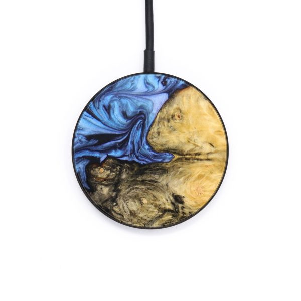 Circle Wood+Resin Wireless Charger - Frederick (Blue, 640696) For Discount