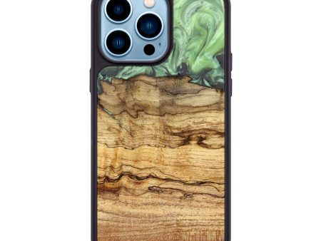 iPhone 14 Pro Max Wood+Resin Phone Case - Lucille (Galaxy, 637756) Cheap