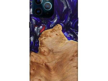 iPhone 12 Pro Max Wood+Resin Live Edge Phone Case - Knox (Blue, 640500) Fashion