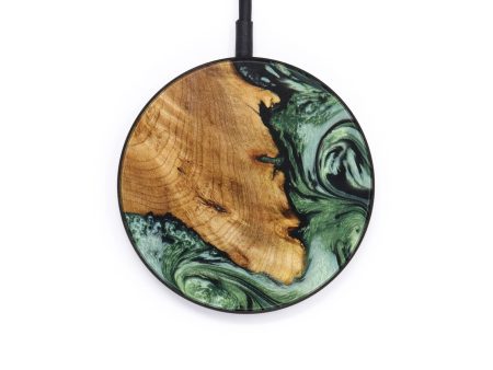 Circle Wood+Resin Wireless Charger - Terrance (Green, 640707) Online Sale