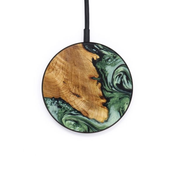 Circle Wood+Resin Wireless Charger - Terrance (Green, 640707) Online Sale