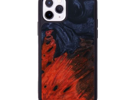 iPhone 11 Pro Wood+Resin Phone Case - Lyric (Black & White, 641357) For Sale