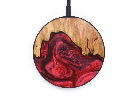 Circle Wood+Resin Wireless Charger - Janice (Red, 640581) Cheap