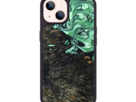 iPhone 14 Wood+Resin Phone Case - Branden (Green, 638670) For Sale