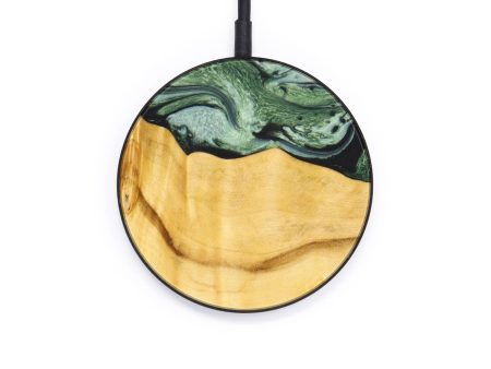 Circle Wood+Resin Wireless Charger - Emilia (Green, 640558) For Discount