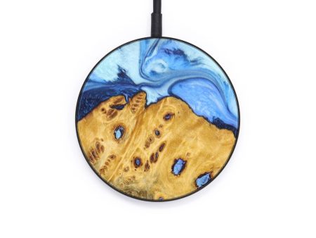 Circle Wood+Resin Wireless Charger - Esteban (Blue, 640117) Sale