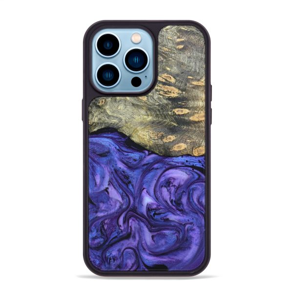 iPhone 14 Pro Max Wood+Resin Phone Case - Litzy (Galaxy, 637772) Online now