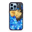 iPhone 14 Pro Max Wood+Resin Phone Case - Donald (Blue, 638057) For Sale